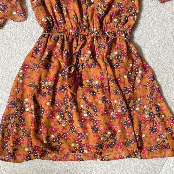 Eyeshadow Floral Midi Dress - Orange and Pink - Picture 5 of 6